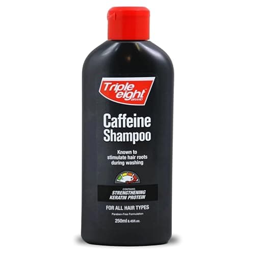 Image of Triple Eight Caffeine Shampoo 250ml – Hair Growth Stimulating, Keratin Strengthening, Vegan, Paraben-Free – Daily Use Shampoo for Thicker, Healthier Hair – All Hair Types | SterlingSquare (Pack of 1)