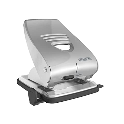 Image of Rapesco 1024 Heavy Duty 835 2-Hole Metal Punch, 40 Sheet Capacity, Silver