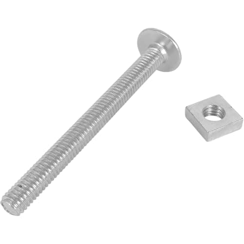 Image of Merriway BH02176 (25 Pcs) Cross Slotted Truss Head Roofing Bolts with Nuts M6 x 60mm- Pack of 25 Pieces, Zinc Plated