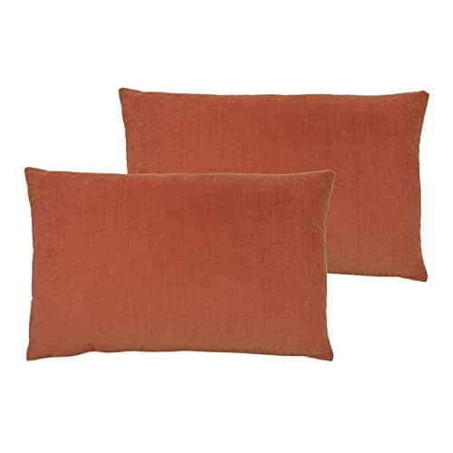 Image of furn. Contra Feather Filled Cushions (Twin Pack), Polyester, Linen, Brick