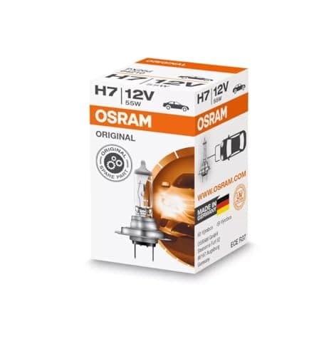 Image of OSRAM ORIGINAL H7, halogen-headlamp bulb, 64210, 12V, folding carton box (1 piece)