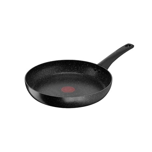 Image of Tefal Titanium Stone Non-Stick Frying Pan 28 cm, High-Performance Non-Stick Durable Coating, Metal Safe, All Hobs Including Induction, Thermo-Signal, Black, E1050644