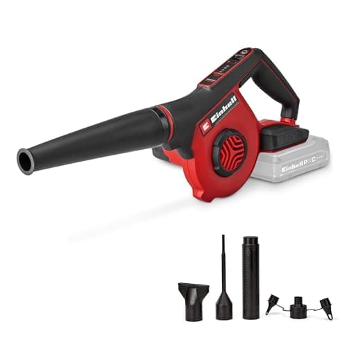 Image of Einhell Cordless Blower 18V Power X-Change, Max. 270 km/h Air Speed, 5 Stages, Incl. Extension, Standard/Flat/Borehole Nozzle, Without Battery TE-CB 18/270 Li - Solo