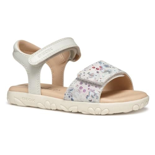 Image of Geox J SANDAL HAITI GIRL, Girls’ Sandal, Off White/Multicolor,