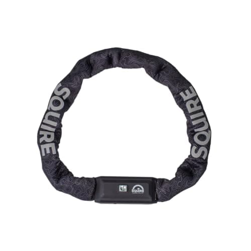 Image of Squire Locks Chainlok™ 8 Wearable Chain Bike Lock – Secure Bike Lock – Lock Length 850mm – 8mm Hardened Alloy Steel Chain Links – Includes 2 Keys & Extender Strap – Sold Secure Bicycle Silver Approved