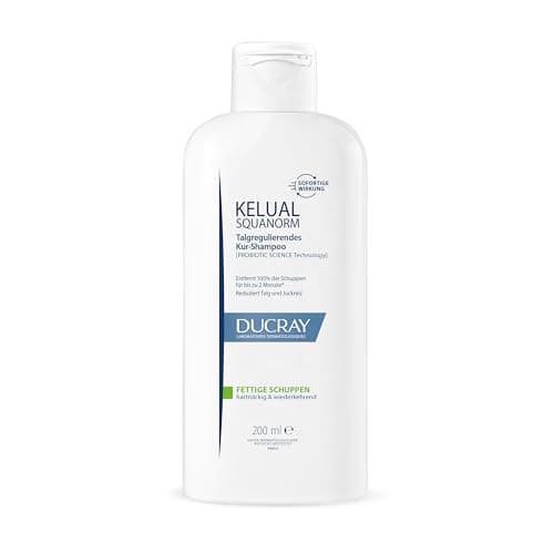 Image of Ducray KELUAL SQUANORM Anti-Dandruff Treatment Shampoo, Sebum Regulating Hair Care for Oily Dandruff and Itchy Scalp, Clinically Tested, 200 ml