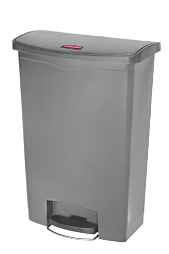 Image of Rubbermaid Commercial Products Slim Jim Step-on Resin Front Step Waste Receptacle Bin 90 Litre Grey 1883606