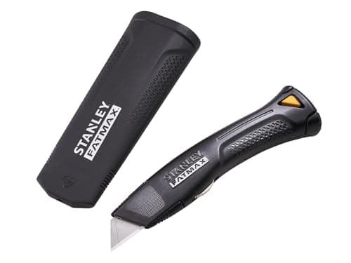 Image of Stanley FatMax® Heavy-Duty Trade Knife – One-Handed Opening Utility Knife, Available in Black or Silver – Designed for Professional Use