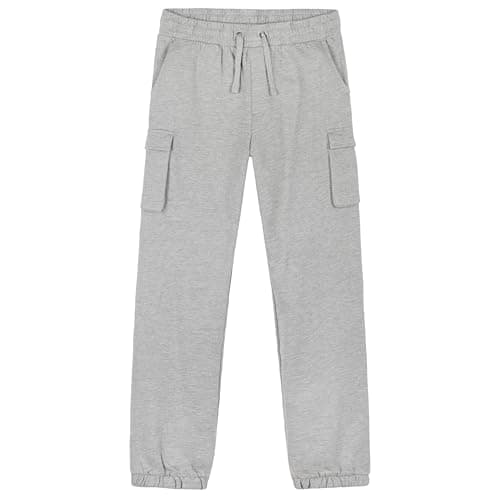 Image of CityComfort Boys Cargo Joggers with 4 Pockets Comfy Casual Stylish Sweatpants - Gifts for Him (Grey, 9-10 Years)