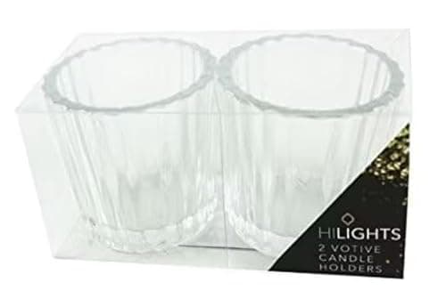 Image of Glass Votive or Tealight Candle Holders - Set of 2