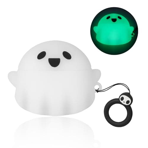 Image of Compatible with Apple AirPods 4th Generation Case 2024, Luminous Cute 3D Ghost Case Designed for Airpods 4 Gen, Soft Silicone Anime Funny AirPods 4 Cases Cover for Women Men Kids Teens Girls Boys