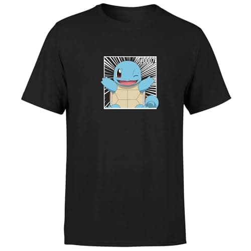 Image of Pokémon Pokédex Squirtle #0007 Men's T-Shirt - Black L