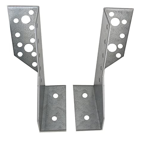Image of Pack of 5 Set Joist Hanger Galvanised Z275 (g/m2) 20μm Decking Lofts Roofing Heavy Duty 16,97 kN - Timber to Timber 5.12"x1.38"x2.95" (130 x 30 x 70mm) Thickness (2.0mm) 0.08"