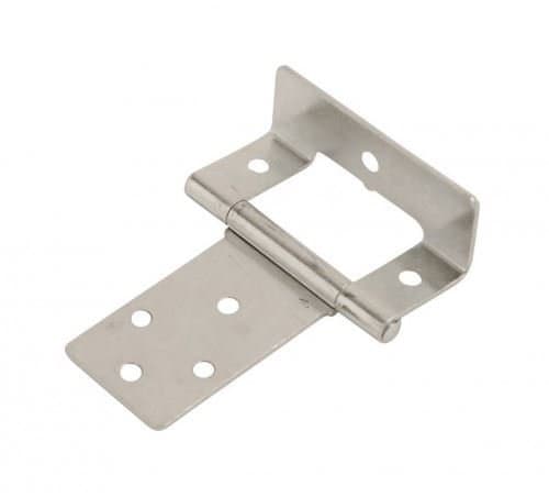 Image of Dzina Cranked Flush Hinge 50mm x 16mm (2 Inch) BZP (1 Pair)
