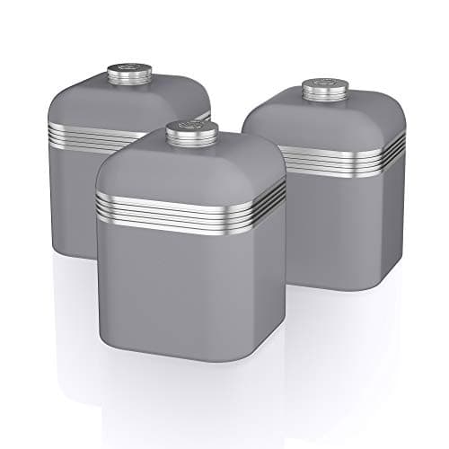 Image of Swan Retro Set of 3 Canisters (Grey)