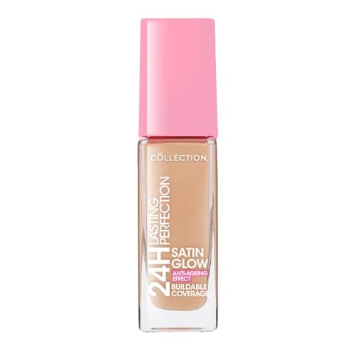 Image of Collection Cosmetics Lasting Perfection Satin Foundation, Full Coverage, Anti-Ageing Effect, 24 Hour Wear, Contains Hyaluronic Acid, 27ml, Beige Warm