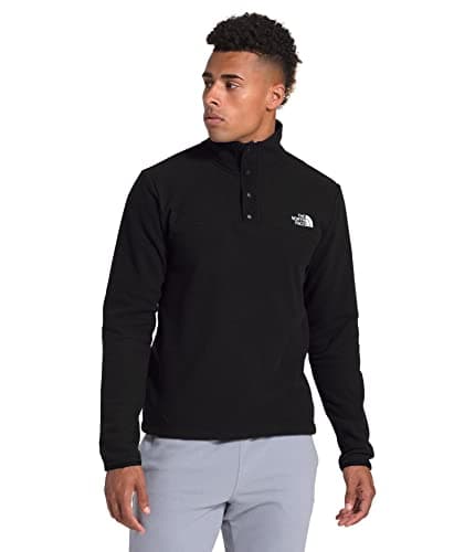 Image of THE NORTH FACE Men's TKA Glacier Snap-Neck Pullover Sweatshirt, TNF Black, 2X