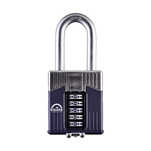 Image of Henry Squire Warrior 5 Wheel Long Shackle Combination Padlock, 65 mm (Length), Blue