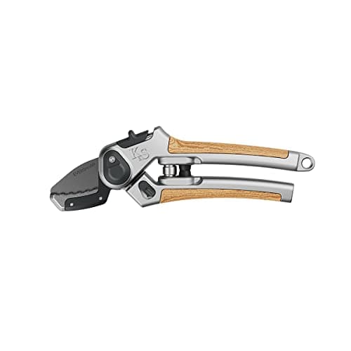 Image of Kent & Stowe Eversharp Anvil Secateurs, Adjustable Garden Shears Suitable For Dead, Mature Wood, All Year Round Garden Tools Made From Carbon Steel, Aluminium, And Ash Wood