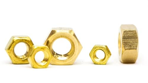 Image of M8 (8mm) Brass Hexagon Full Nuts Hex Nut DIN 934 (Pack of 2) E04E