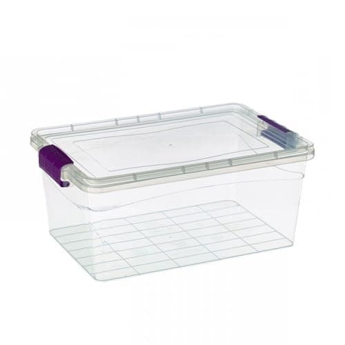 Image of Plastic Storage Box Boxes Lid Handles Food Container Home Kitchen Office Box UK (15L)