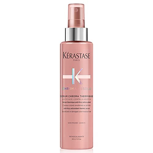 Image of Kérastase Chroma Absolu, Heat Protection Serum, Anti-Frizz, For Sensitised or Damaged Color-Treated Hair, With Vitamin E & Lactic Acid, Sérum Chroma Thermique, 150ml