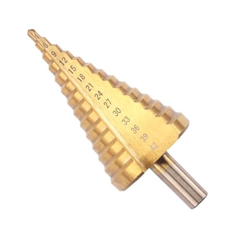 Image of Fongmore 4-42mm HSS Titanium Coated Step Drill Bit High Speed Steel 10mm Handle Shank Quick Change Cone Drill Bit Hole Cutter For Metal Plastic Wood