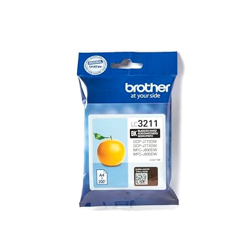 Image of Brother LC-3211BK Inkjet Cartridge, Black, Single Pack, Standard Yield, Includes 1 x Inkjet Cartridge, Genuine Supplies