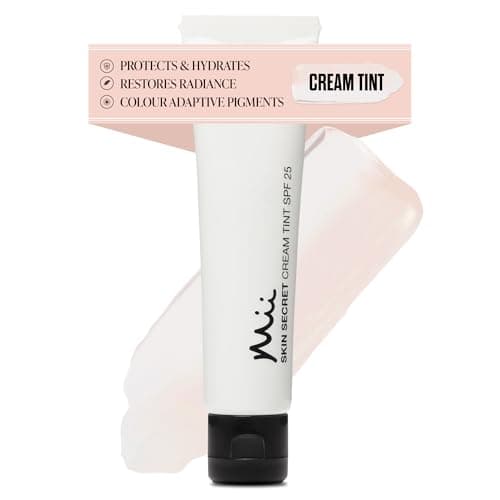 Image of Mii Cosmetics Skin Secret, Cream Tinted Moisturiser, SPF25, Ultra Lightweight Fluid Tint, with Micro Encapsulated Pigments for Natural Radiance, Seamlessly 01