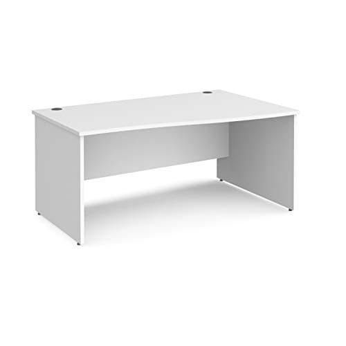 Image of Mr Office Maestro 25 right hand wave desk - with panel end leg, White, 1600