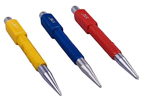 Image of Amtech 3 pc Colour Coded Centre Punch Set with Non-Slip Grips, Heat-Treated Carbon Steel for Accurate Marking