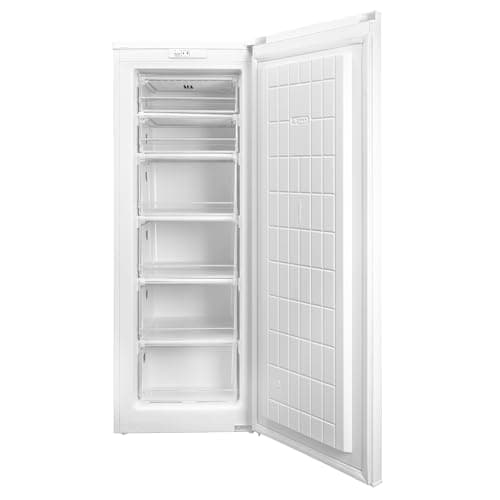 Image of SIA SFZ144WH 160L Tall White Freestanding Upright Freezer, E Rated, 6 Large Freezer Drawers, Reversible Door, 2 Years Parts and Labour Guarantee