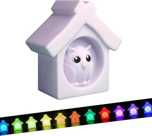 Image of Crazy Safety White Owl Light My Night LED Night Light Kids | 16 Colour Variations, USB Rechargeable, Remote Controlled | Dimmable, Multicoloured