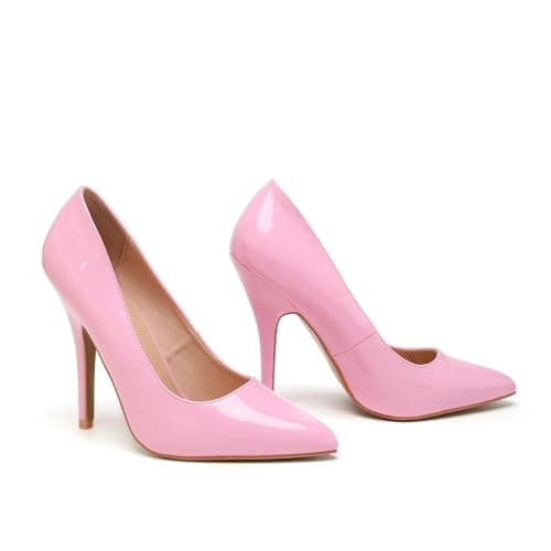 Image of Gizelle Women Stiletto High Heel Pointed Pumps Ladies Party Clubbing Work Court Shoes Size 3-12 (12 UK, Pink Patent)