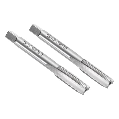 Image of sourcing map 2pcs Straight Flute Thread Tap, 1/8-27 NPS Screw Threading Tapping Tool Thread Milling Machine Taps, High-Speed Steel 6542 (HSS 6542)