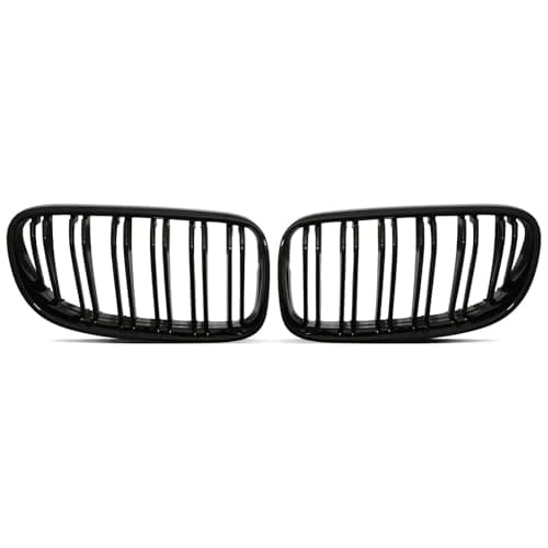 Image of Gravity Performance Gloss Black Kidney Grille Compatible with BMW 3 Series Pre-LCI Coupe E92 2005-2008 Front Bumper Double Slat Grill Durable & Lightweight ABS Plastic