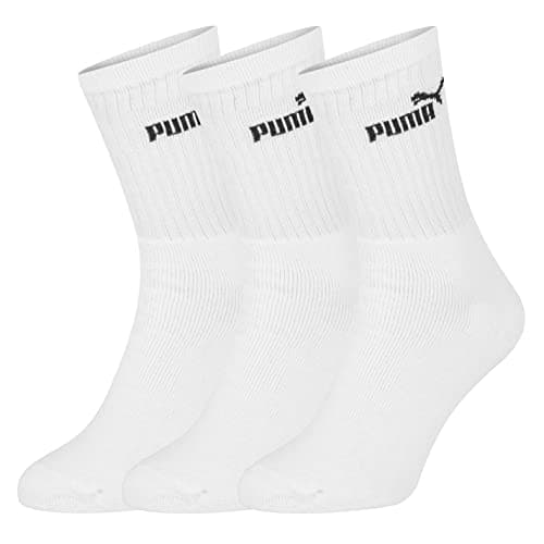 Image of PUMA Mens 3 Pack Crew Socks White 9-11