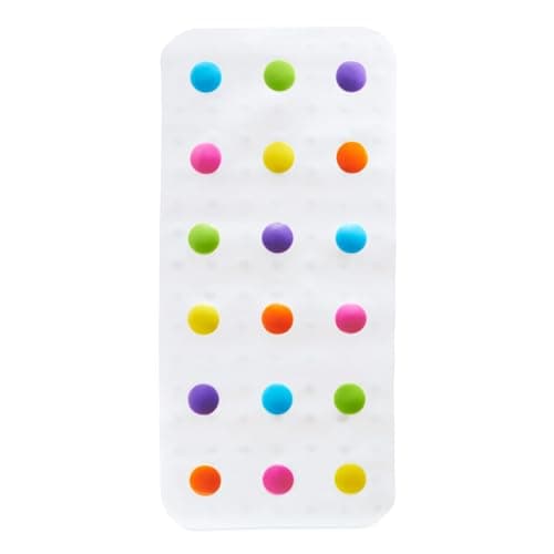 Image of Munchkin Dandy Dots Non Slip Baby Bath Mat | Colourful Bubble Shower Mat | Bathmat with Skid-Resistant Suction Cups |Baby Essential Children's Bath Accessories