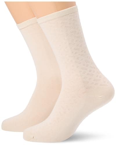 Image of BOSS Women's 2P RS Monogram CC W Regular Socks, Open White119, 39-42