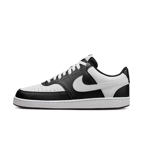 Image of Nike Men's Court Vision Low Sneaker, Black/White, 8