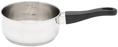 Image of Judge Vista Stainless Steel Saucepan – 16cm Cooking Pan 1L Without Lid, Induction Hob Saucepan, Small Stainless Steel Pan with Stay Cool Handle, Dishwasher & Oven Safe
