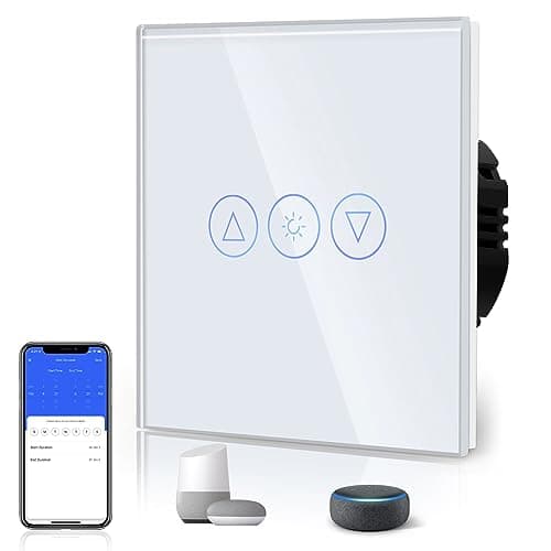 Image of BSEED Smart Dimmer Switch,Glass Touch Panel,LED Lights,Work with Alexa/Smart Life App Control,Neutral Wire RequiredWiFi Dimmer 1 Gang 1 Way,86mm White