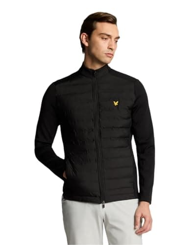 Image of Lyle & Scott Mens Hybrid Quilted Full Zip Modern Jacket - Jet Black - XL