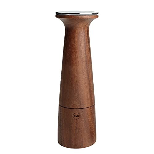 Image of T&G CrushGrind Oblique Black Walnut Pepper/Peppercorn Mill, 20.5cm / Stylish Fine Dining Gourmet Fully Adjustable Ceramic Manual Grinder/Shaker/Coarse & Fine/Easy Fill