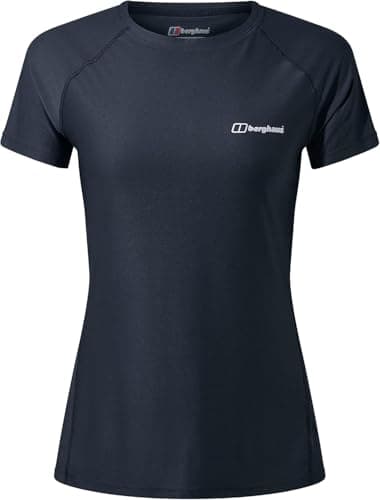 Image of Berghaus Women's 24/7 Short Sleeve Crew Tech Baselayer T-Shirt | Moisture Wicking | Breathable Technical T-Shirt, Black/Black, 12