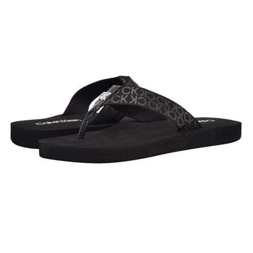 Image of Calvin Klein Women's Caluha Flip-Flop, Black Logo 001, 6 UK