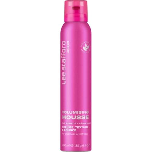 Image of Lee Stafford Volumising Hair Mousse | Styling - Add Volume & Texture to Fine Frizzy Hair, Flexible Body Boosting Foam with Strong Hold, Great for Curly Hair, Mega Root Lift, 200 ml
