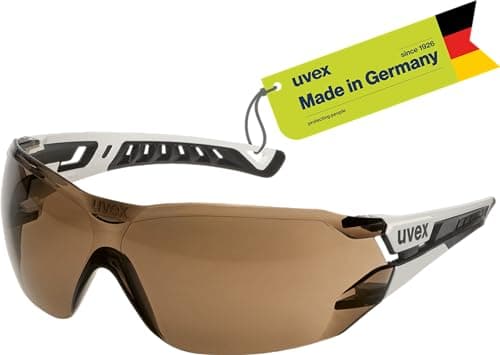 Image of Uvex pheos nxt - premium safety glasses - anti-fog interior, extremely scratch-resistant and chemical resistant exterior - white/black, tinted - one size