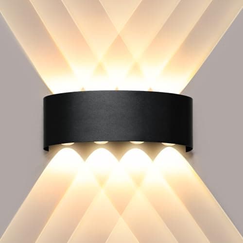 Image of Ankey Modern 8W LED Wall Light, Up and Down Wall Lamp Sconce, IP65 Waterproof Aluminum Outdoor Wall Lights, 3000K Warm White for Living Room Bedroom Balcon Corridor