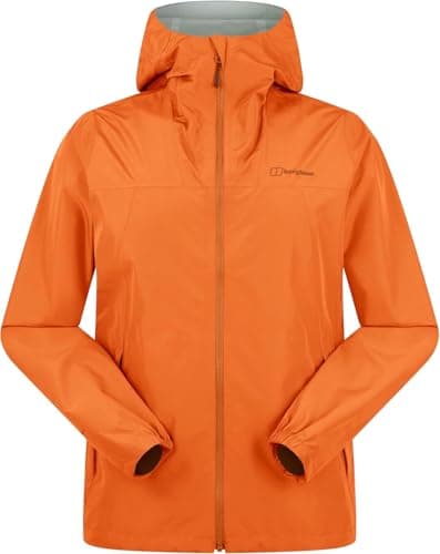 Image of Berghaus Men's Deluge Pro Waterproof Shell Jacket | Adjustable | Durable Coat | Rain Protection Waterproof Jacket, Blazing Fire, L